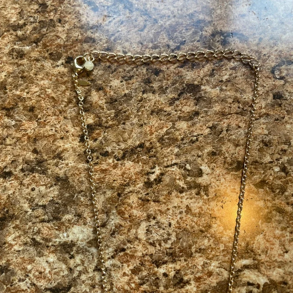 Initial Necklace‎ B Gold Tone Black Pendant Charm Delicate Chain Jewelry